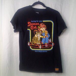 Steven Rhodes Demon Cat Shirt Women S Short Sleeve Graphic Black